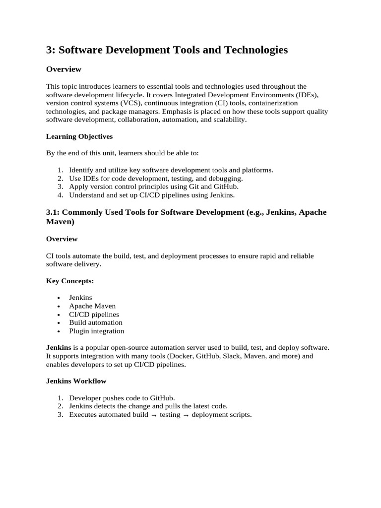 Essential Software Development Tools | PDF | Computing | Computer Science