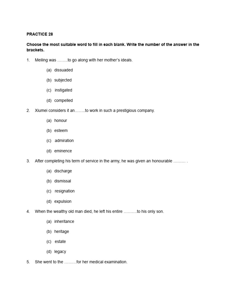 S3 Practice 28 - 29 | PDF