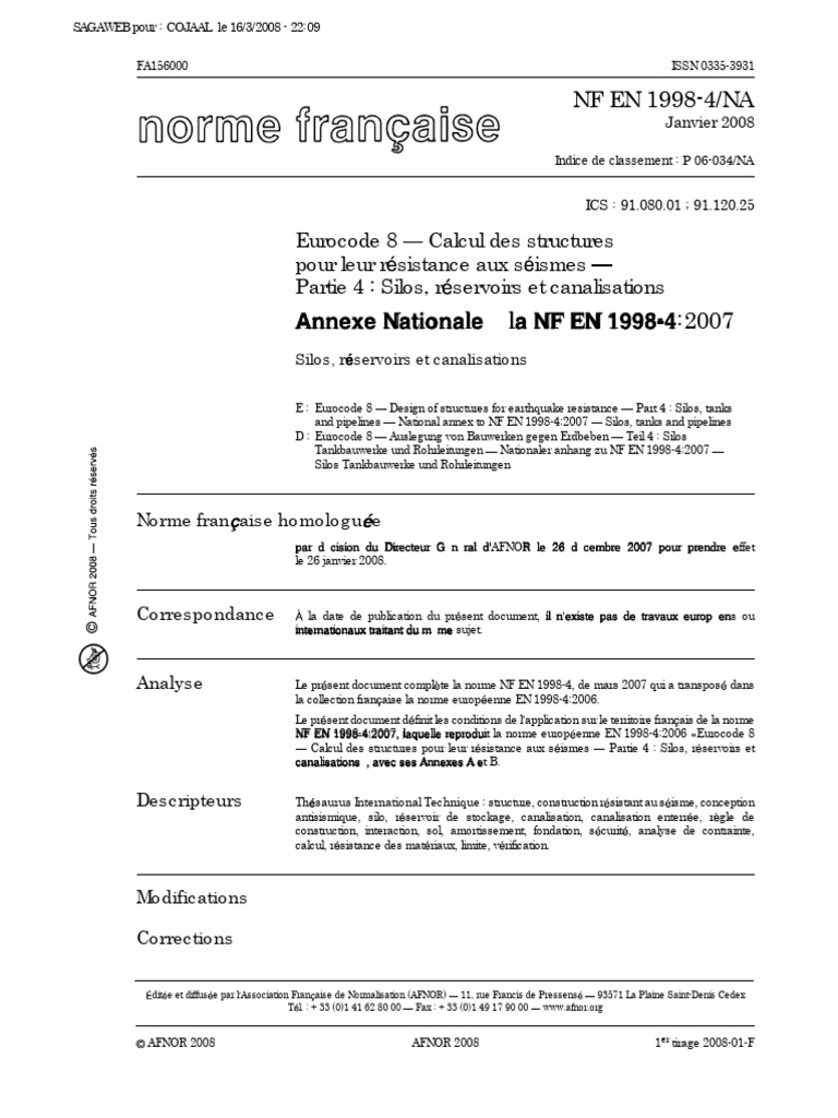 Eurocode 8 : Silos et canalisations sismiques | PDF | Équipement ...