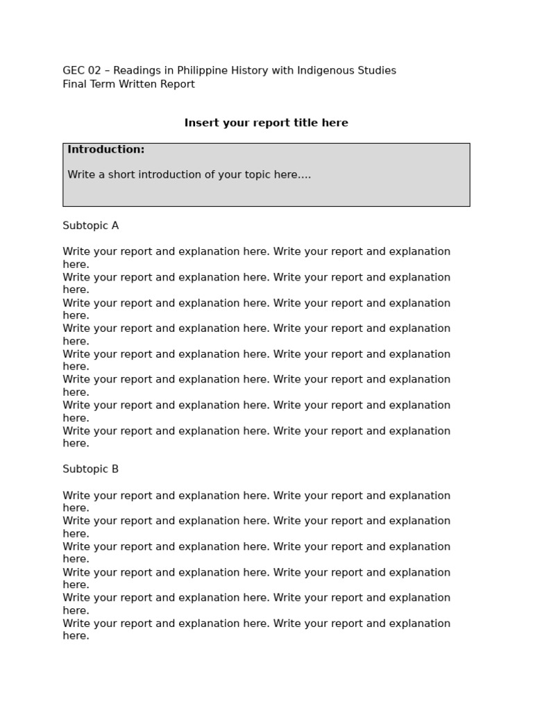 GEC 02 - Final Term Written Report Format | PDF