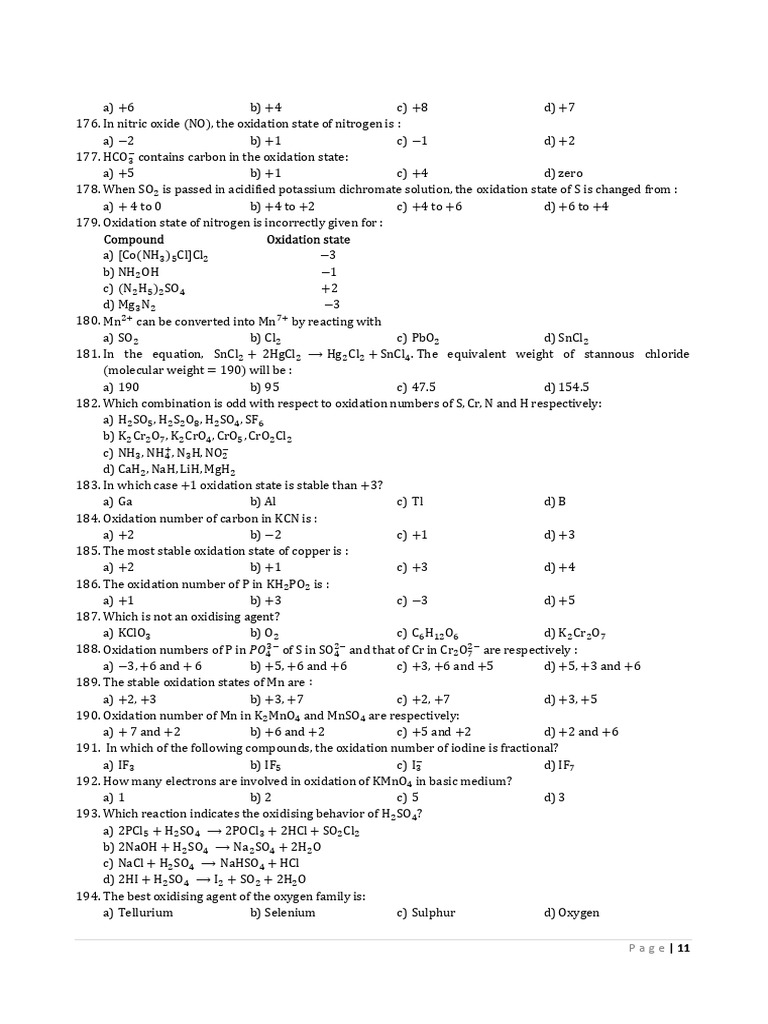 Oxidation States and Reactions Quiz | PDF | Redox | Iodine