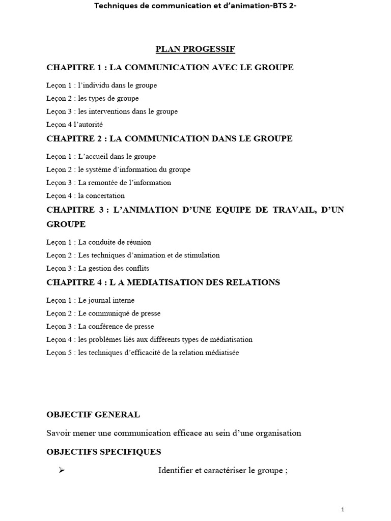 Techniques de communication en groupe | PDF | Socialisation | Direction