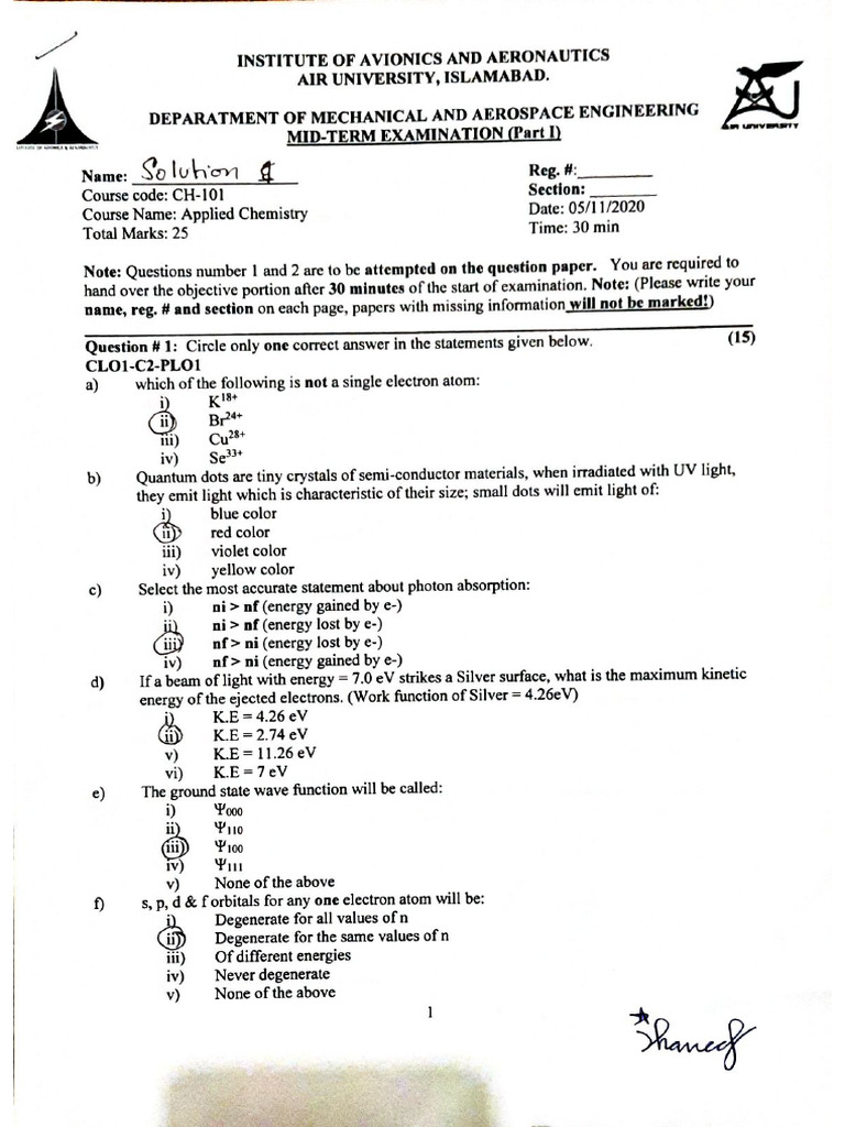 Mid Term Q1 Q2 & Solution | PDF