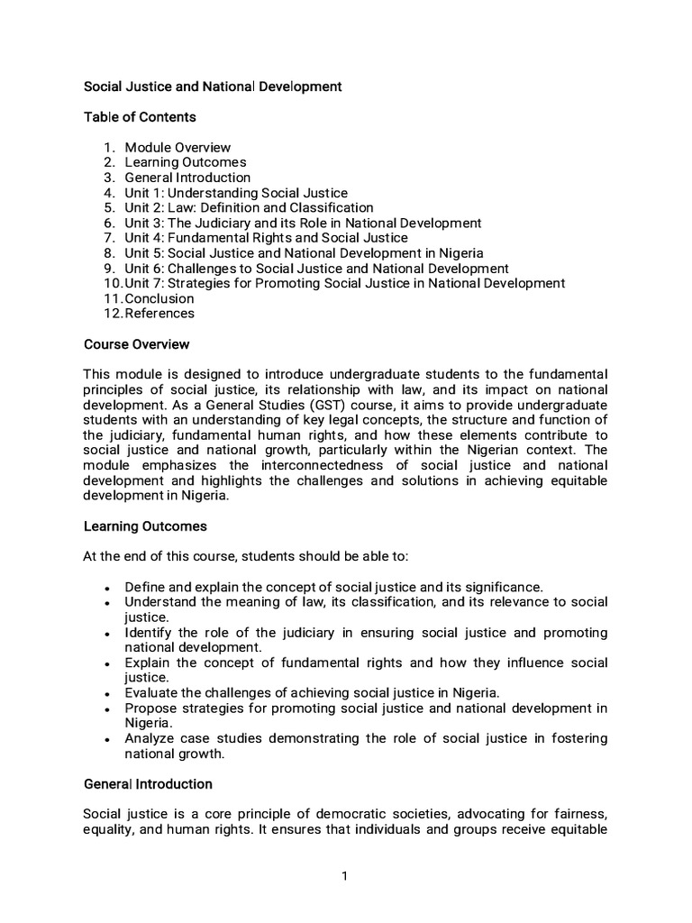 Social Justice and National Development Insights | PDF | Social Justice ...