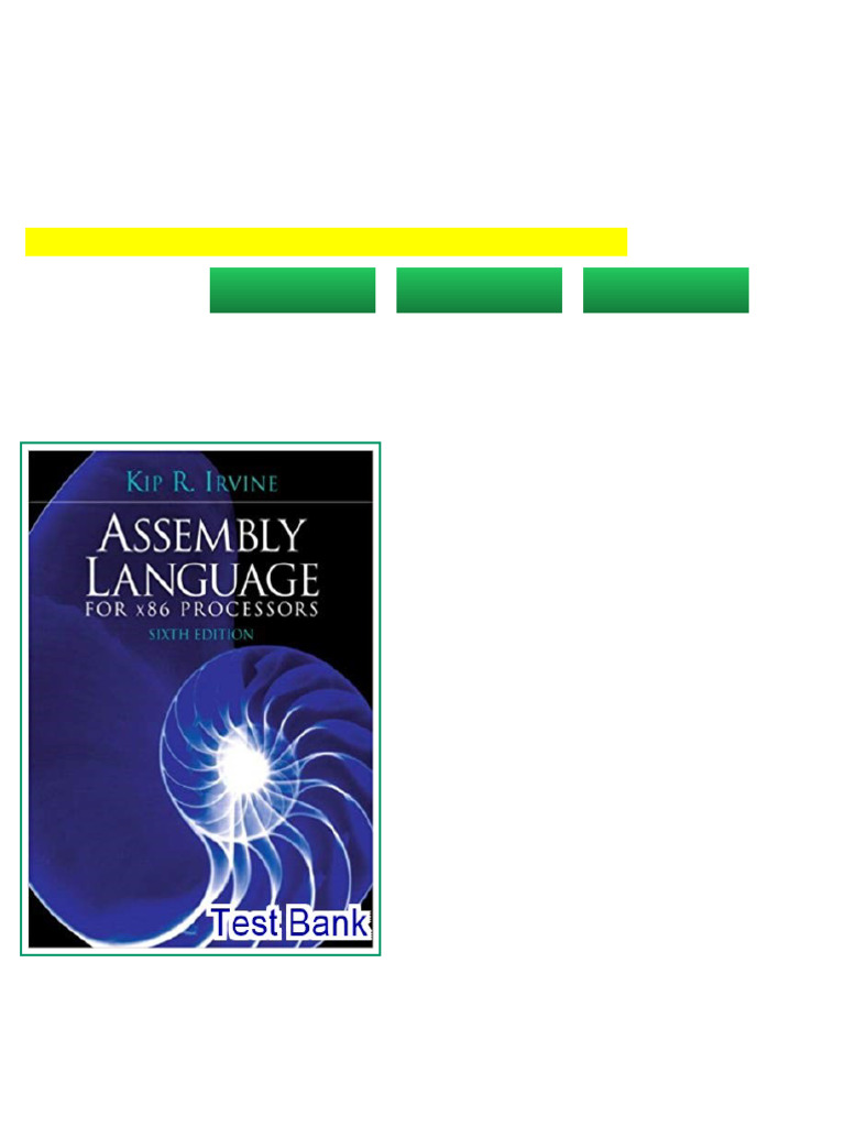 Assembly Language For X86 Processors 6th Edition Irvine Test Bank ...