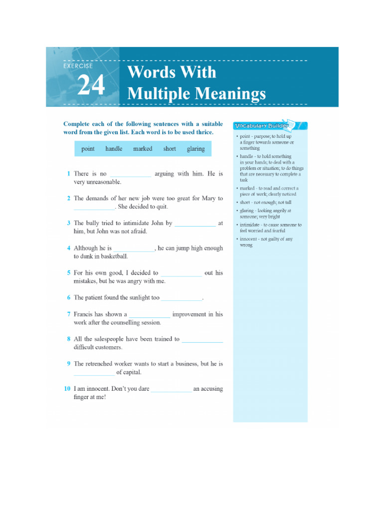 3 Vocabulary Ex 24 | PDF