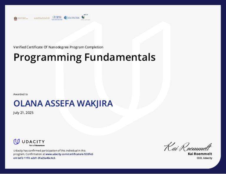 Udacity Nanodegree Completion Certificate | PDF