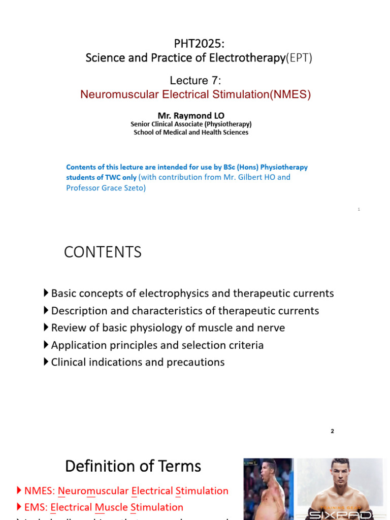 NMES: Principles and Applications | PDF | Action Potential | Skeletal ...