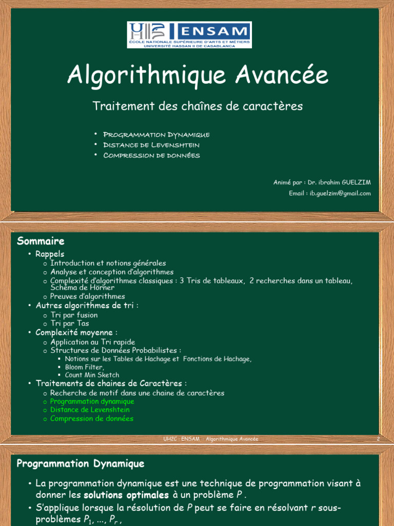 Algorithmes de Traitement de Chaînes | PDF | Programmation dynamique ...