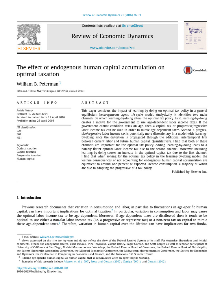 Impact of Human Capital on Tax Policy | PDF | Taxes | Labour Economics