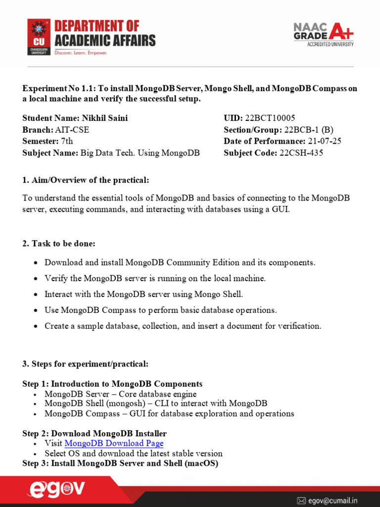 Install and Verify MongoDB Setup | PDF | Mongo Db | Command Line Interface