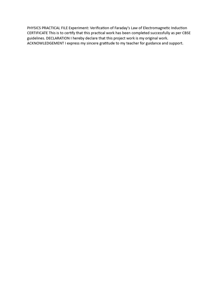 Faraday's Law Experiment Report | PDF