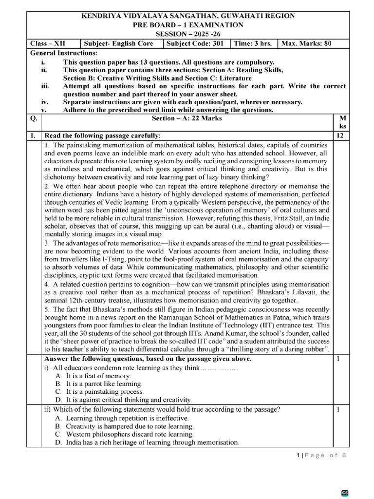 Pb1 English Xii | PDF