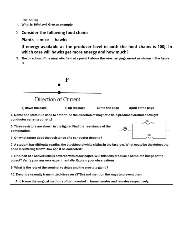 Science Concepts: Energy, Magnetism, and Health | PDF