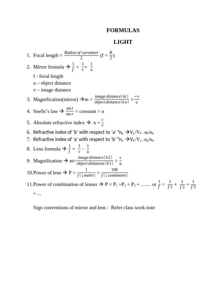 Formulas | PDF