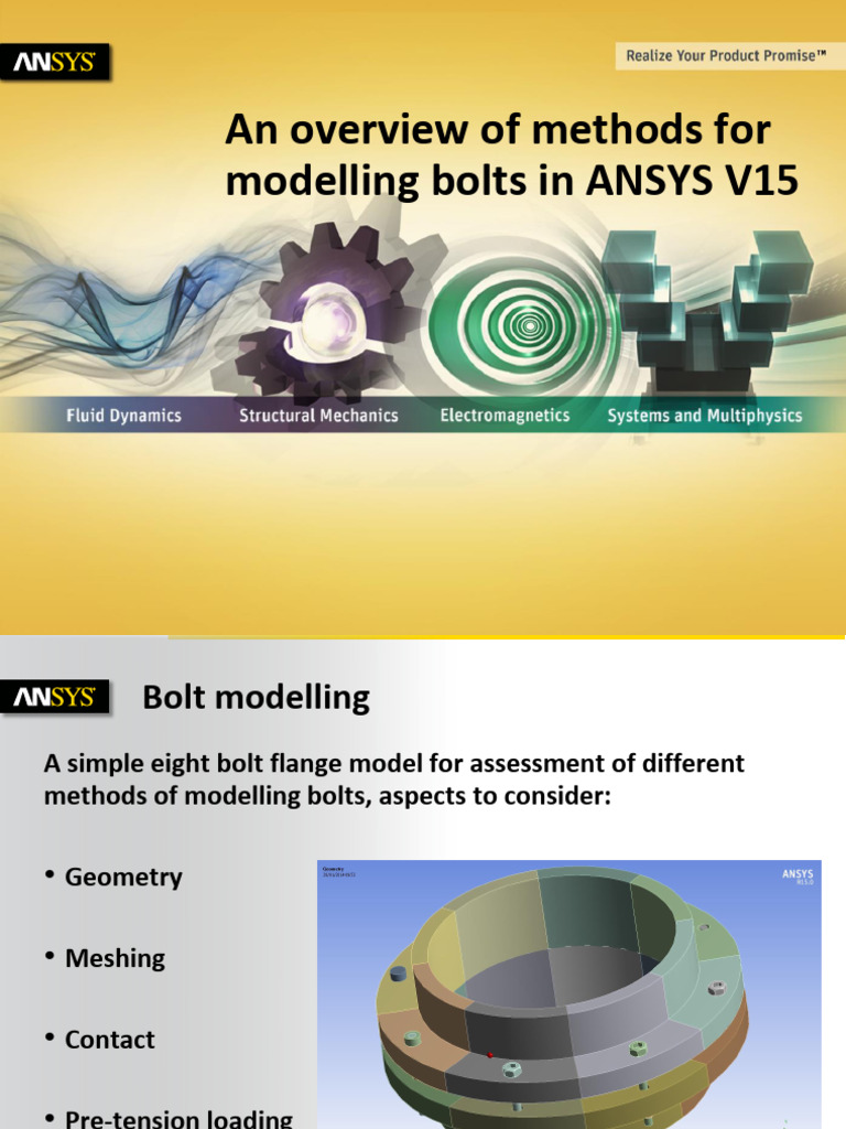 Bolt Modelling Techniques in ANSYS V15 | PDF | Nut (Hardware) | Screw