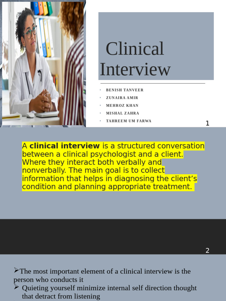 Understanding Clinical Interviews in Psychology | PDF | Body Language ...