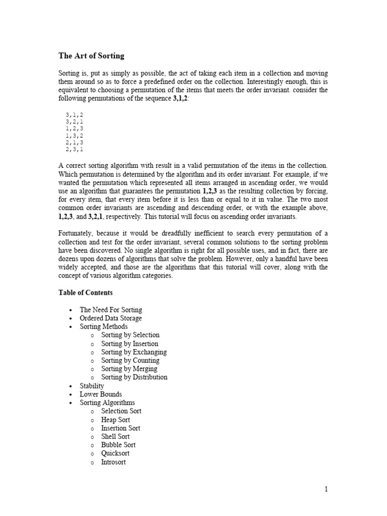 Sorting Algorithms Explained | PDF | Permutation | Computing