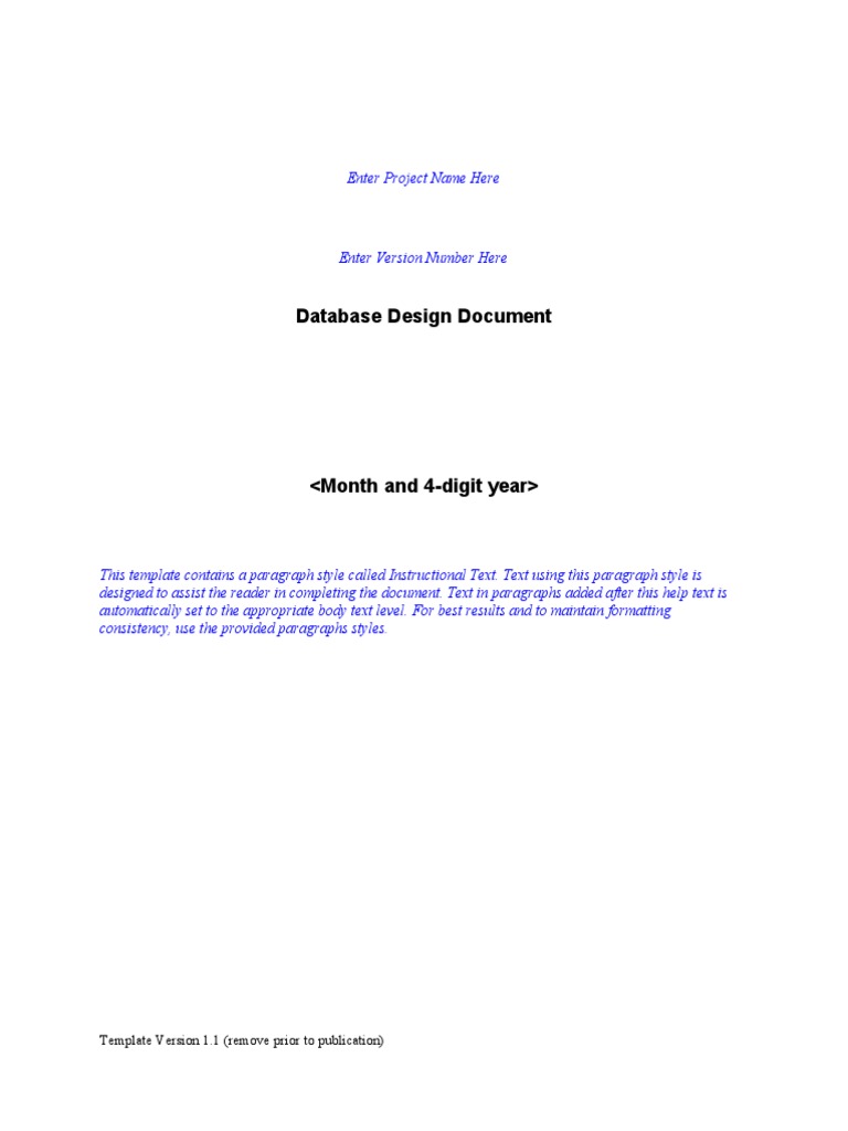 Database Design Document Template | PDF | Database Design | Application ...