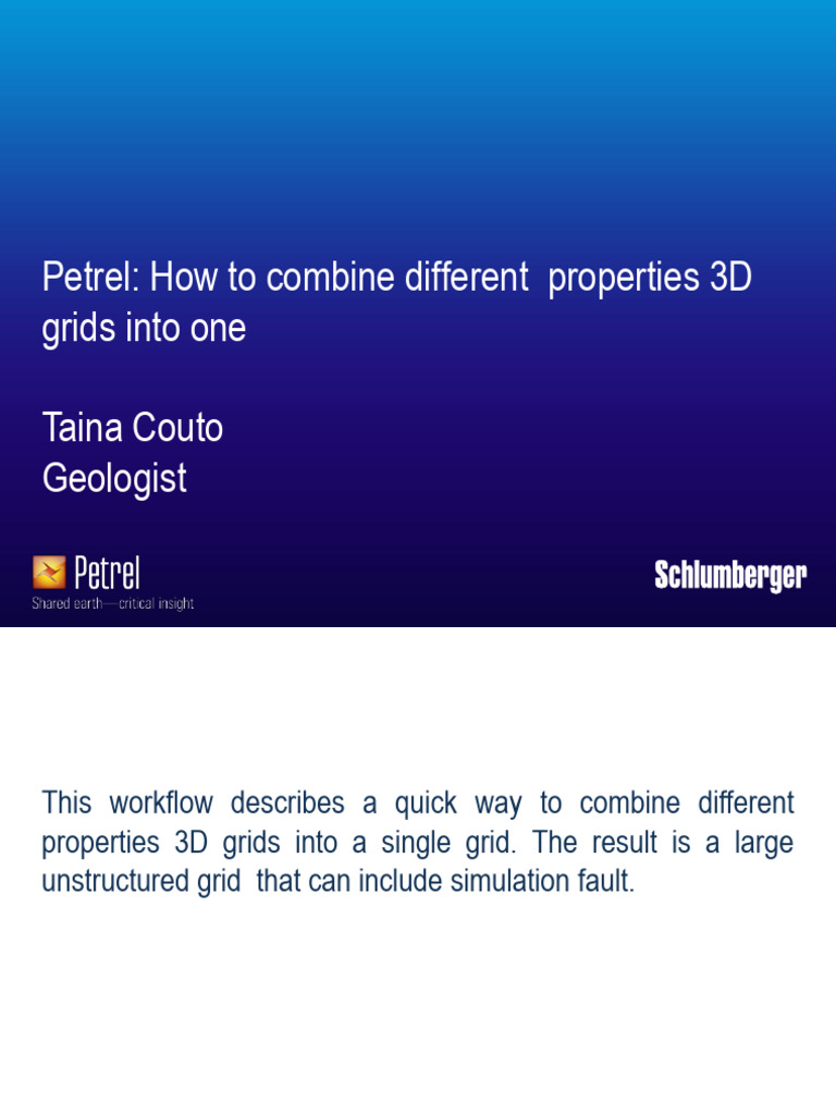Combine 3D Property Grids in Petrel | PDF