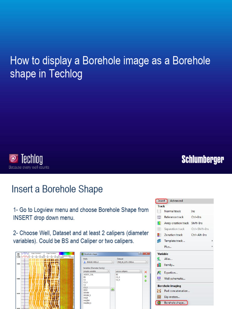 Display Borehole Images in Techlog | PDF