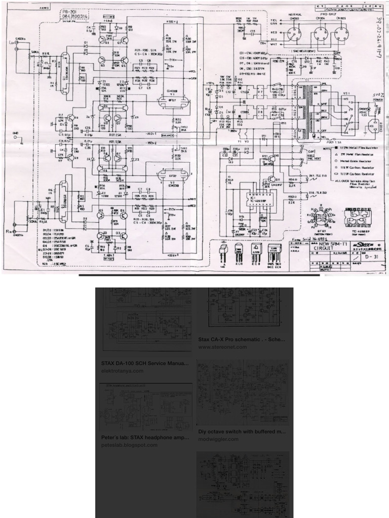 STAX SRM-T1 Schematic Overview | PDF | Electrical Engineering | Audio ...