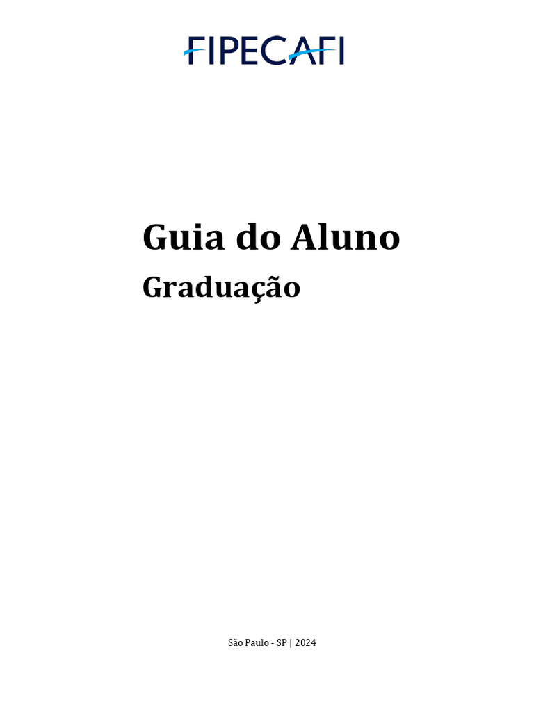 Guia do Aluno: Graduação FIPECAFI 2024 | PDF | Contabilidade | Bibliotecas