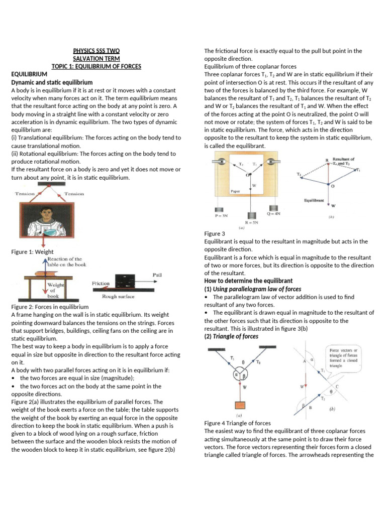 Equilibrium of Forces in Physics | PDF | Buoyancy | Force