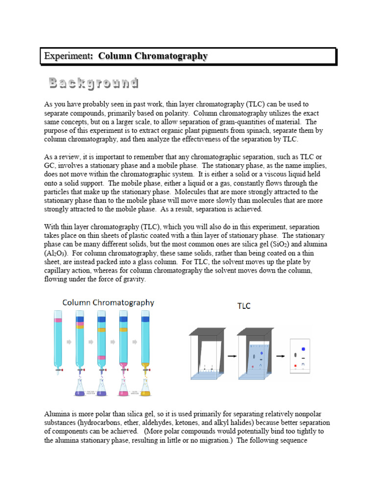 Column Chromatography | PDF | Chromatography | Thin Layer Chromatography