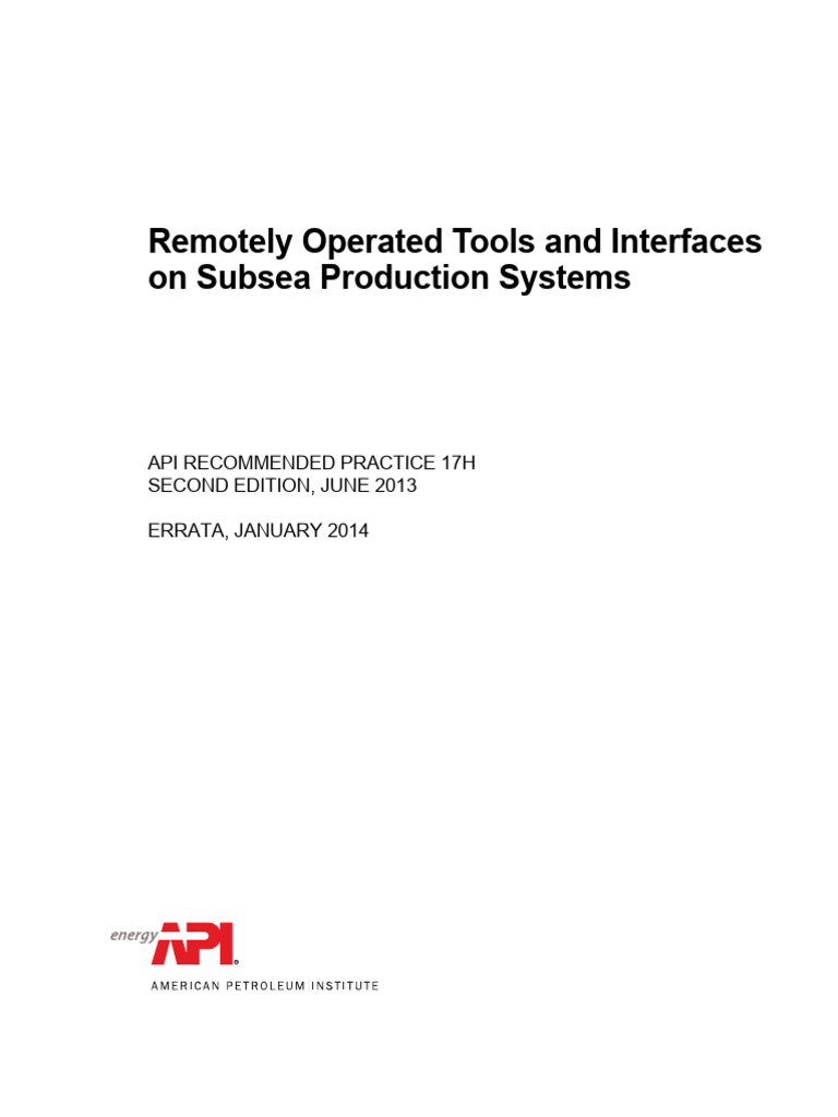 Api RP 17H-2013 (2014) | PDF