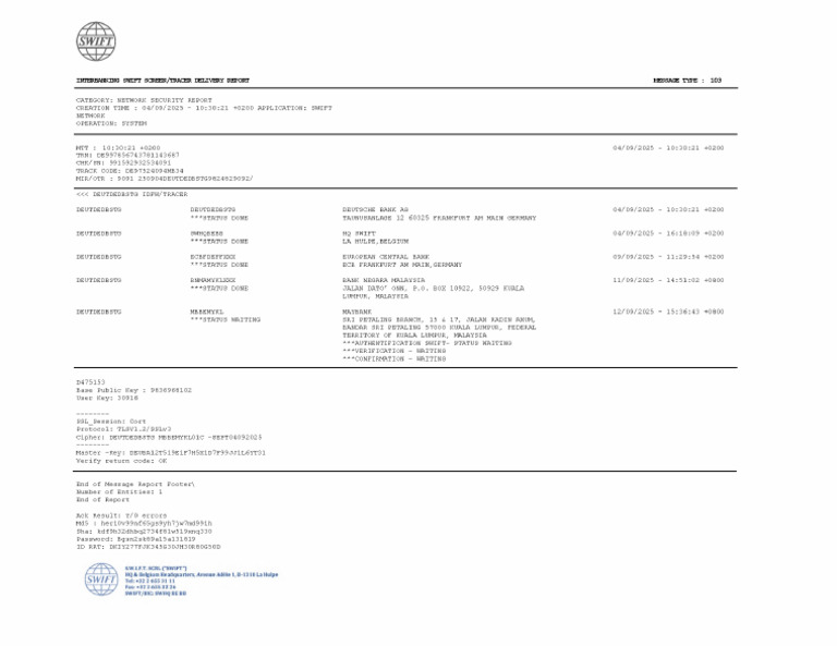 Interbanking Swift Screen | PDF