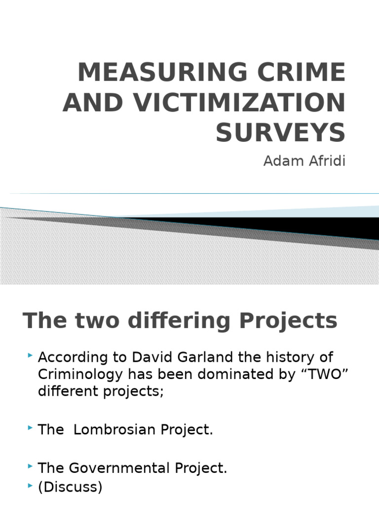 Crime Measurement and Victimization Surveys | PDF | Crimes | Crime ...