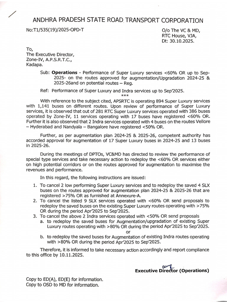 LR To ED Z-4 On Redeployment of Less Than 60% or SLX and Less Than 50% ...