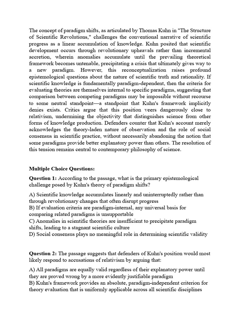 Understanding Kuhn's Paradigm Shifts | PDF | Theory | Paradigm