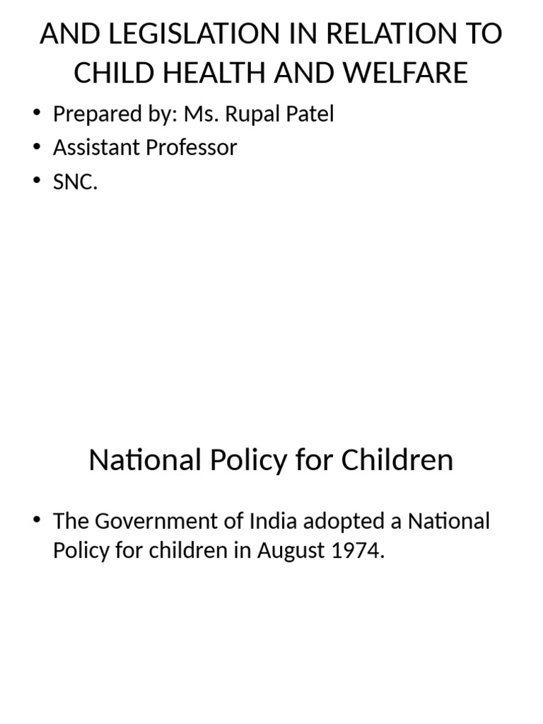 Child Health and Welfare Legislation | PDF