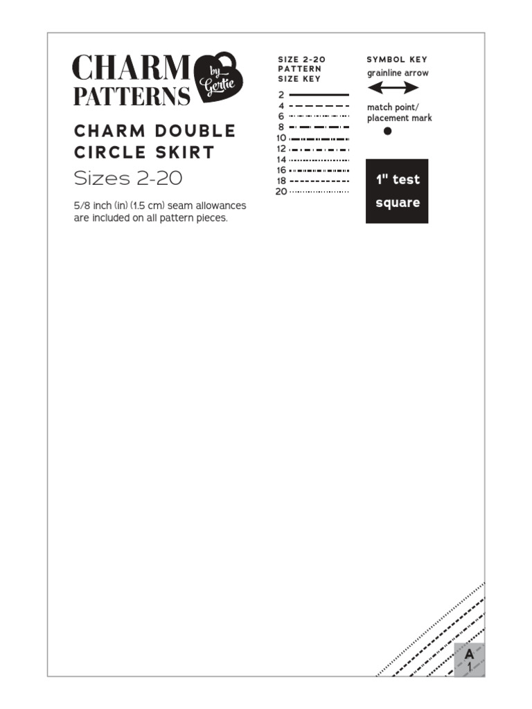 Charm Double Circle Skirt Pattern | PDF | Clothing | Fashion