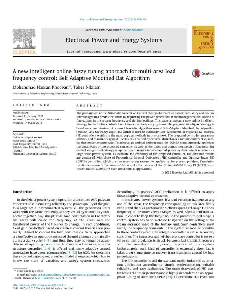 Intelligent Fuzzy Tuning for Load Control | PDF | Control Theory ...