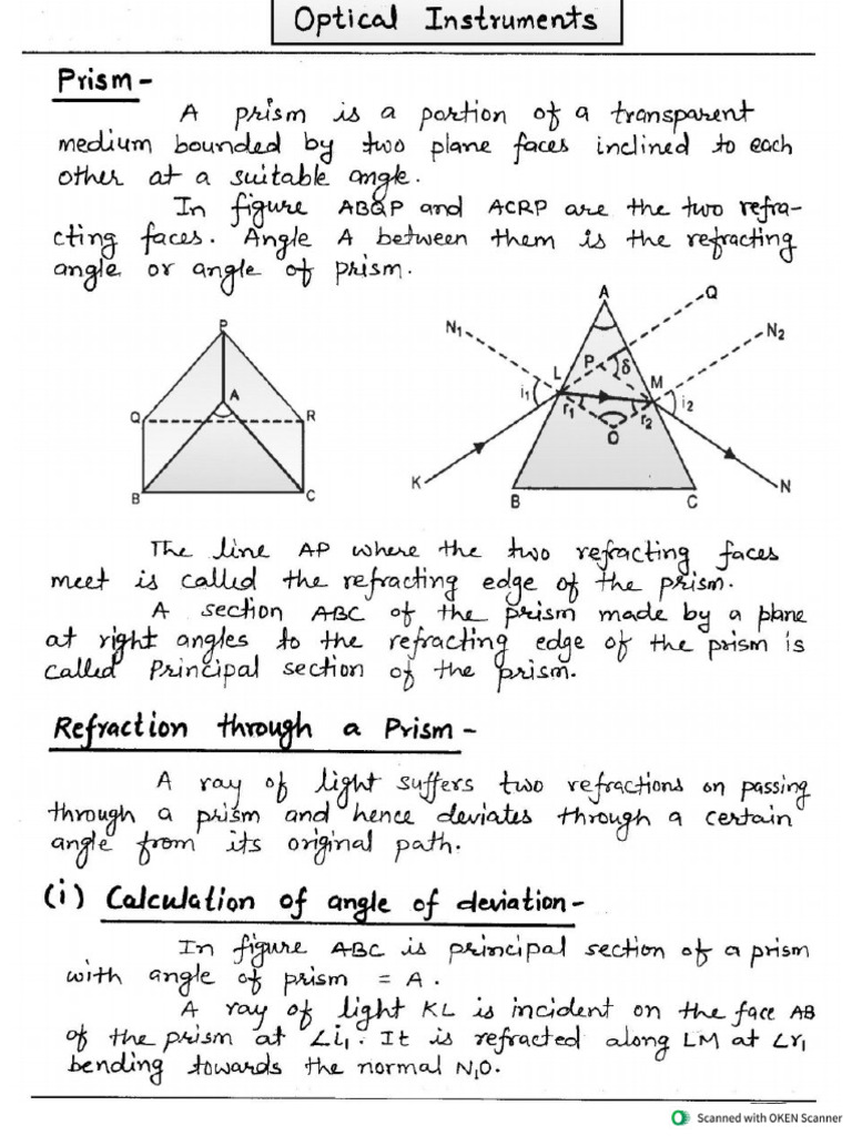 Physics Class 12th Notes Ray Optics Cropped-1 | PDF