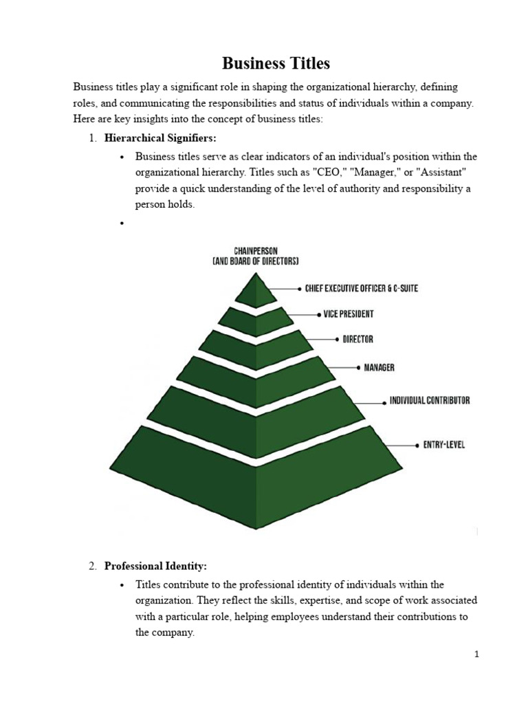 Note 2 - Business Titles | PDF | Employee Retention | Organizational ...