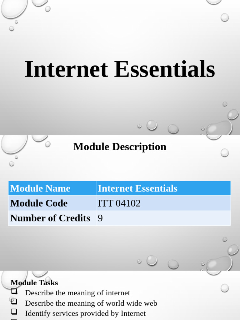 Internet Essentials Course Overview | PDF | Internet | World Wide Web