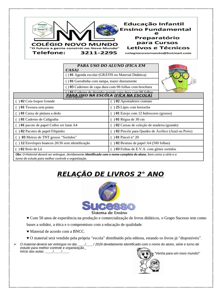 Lista 2 Ano 2026 | PDF