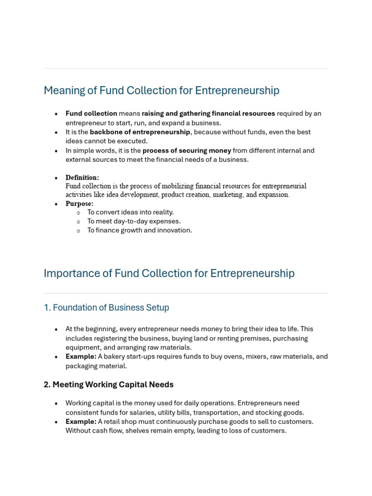 Fund Collection Essentials for Entrepreneurs | PDF | Startup Company ...