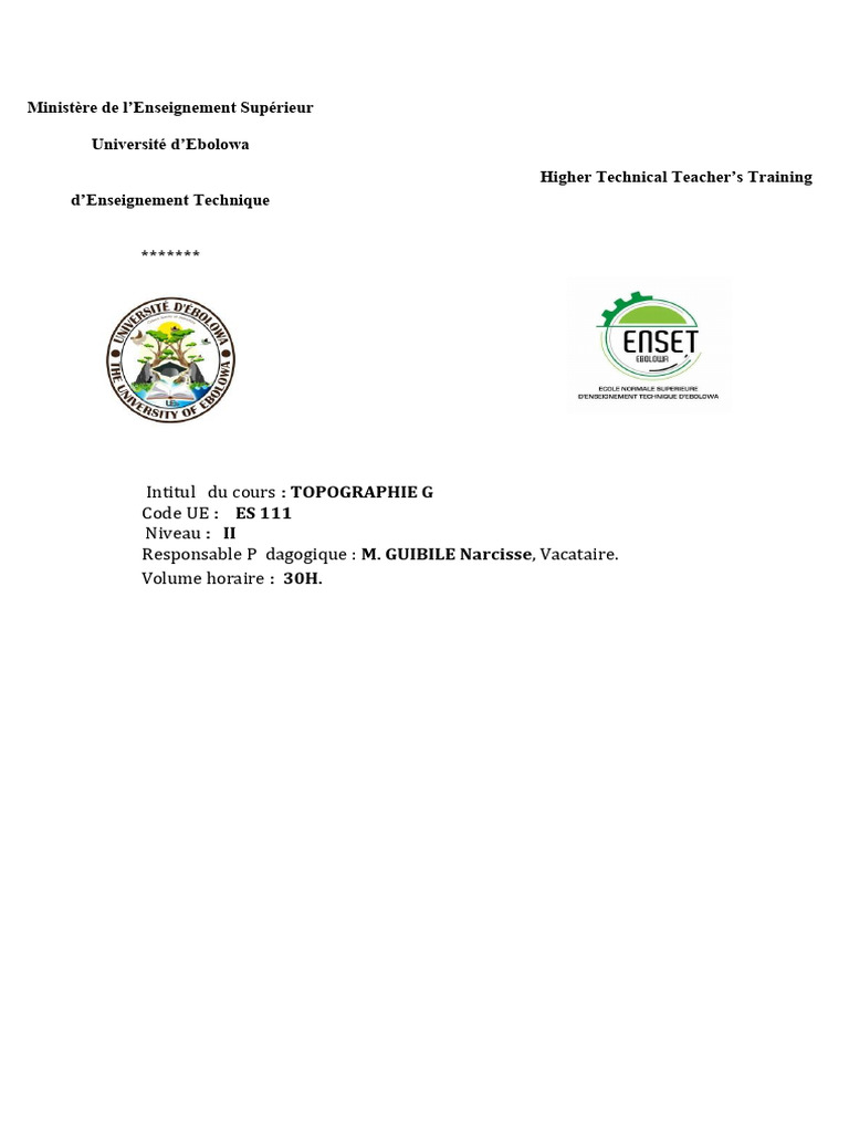 Cours de Topographie G - Génie Civil | PDF | Topographie | Sciences de ...