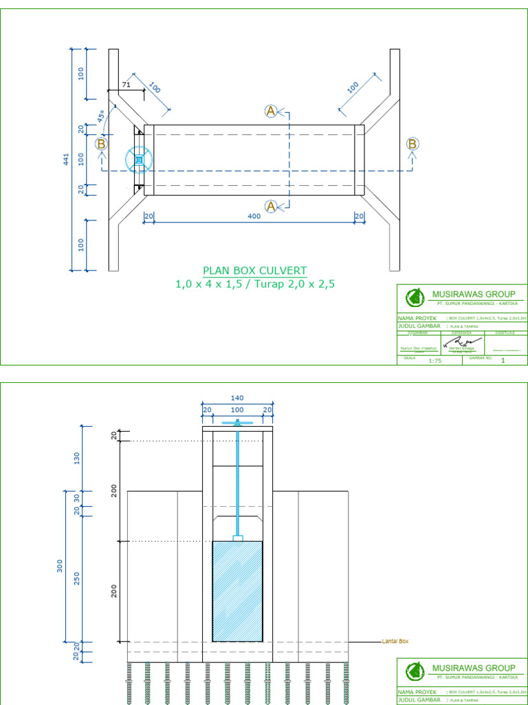 Rencana Box Culvert dan Turap 2m | PDF