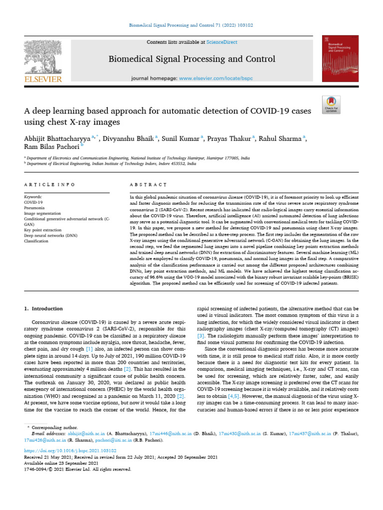 A Deep Learning Based Approach For Automatic Detection of COVID-19 ...
