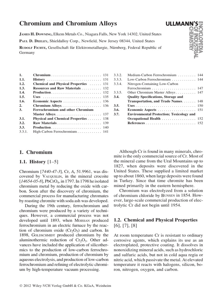 sản xuất crom | PDF | Chromium | Alloy