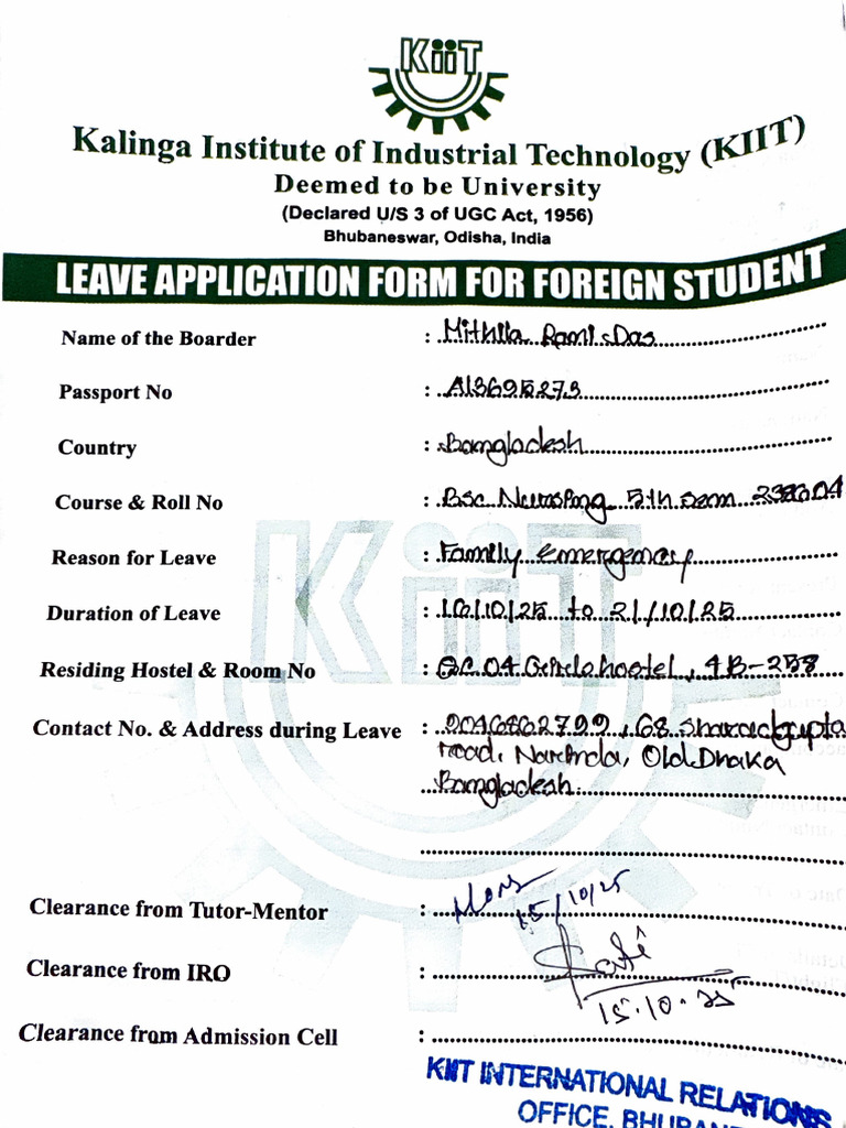 Leave Mithu | PDF