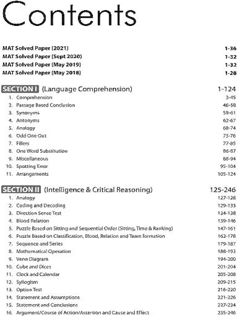 MAT Course | PDF