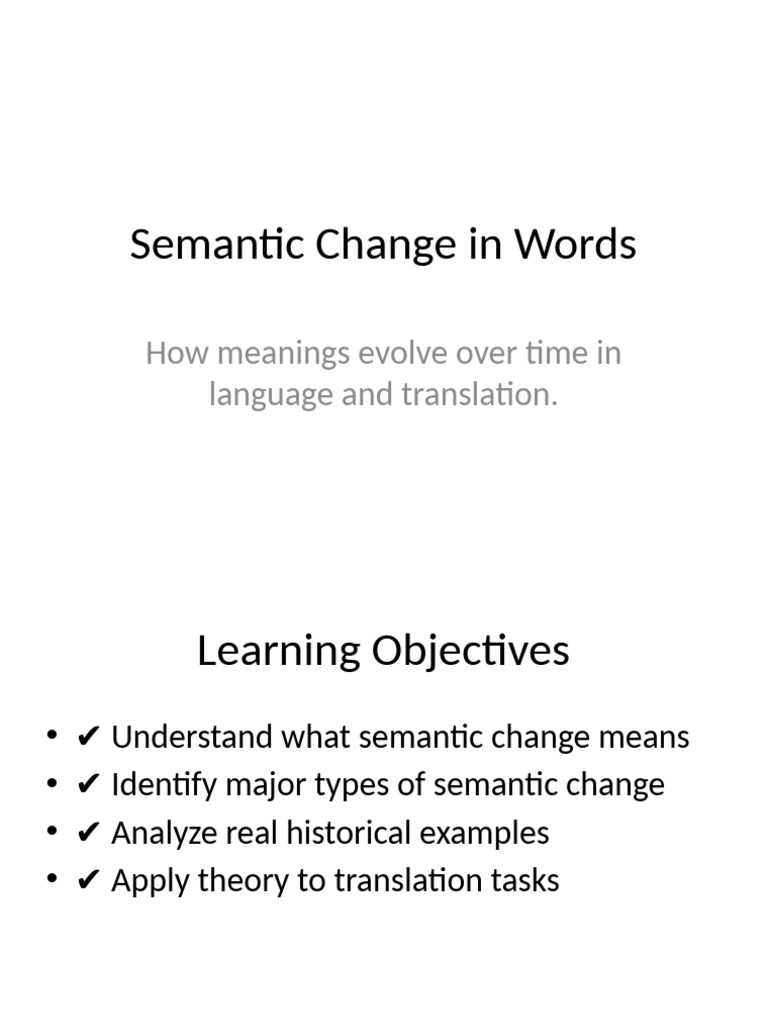 Understanding Semantic Change in Language | PDF | Semantics | Translations