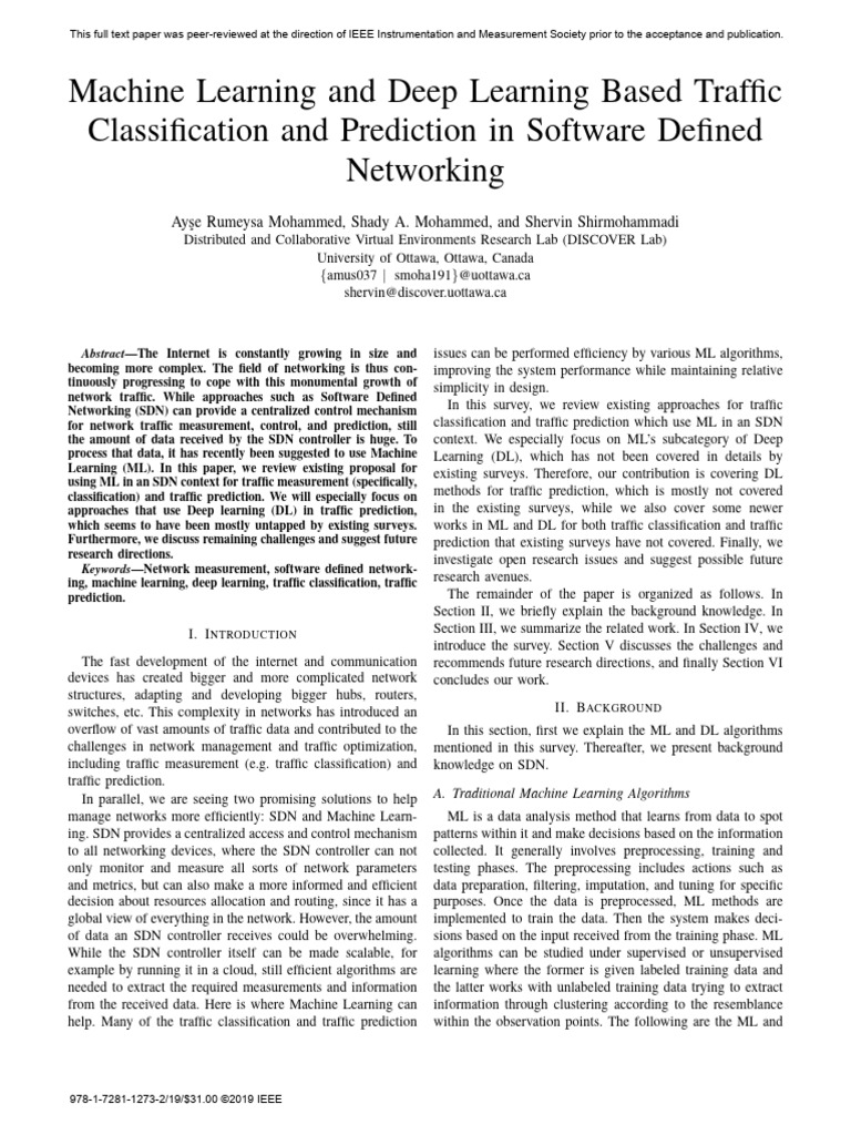 ML & DL for Traffic Prediction in SDN | PDF | Machine Learning ...